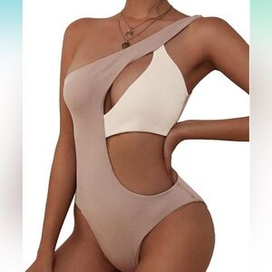 Zaful One-Shoulder Cutout Monokini